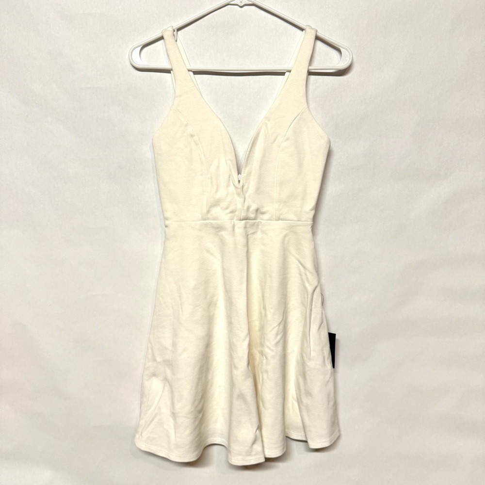 NWT Lulus off white strappy sleeveless skater mini dress women’s size XS new